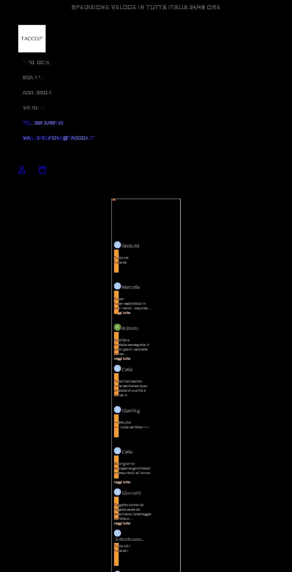 tacco7.it shopify website screenshot