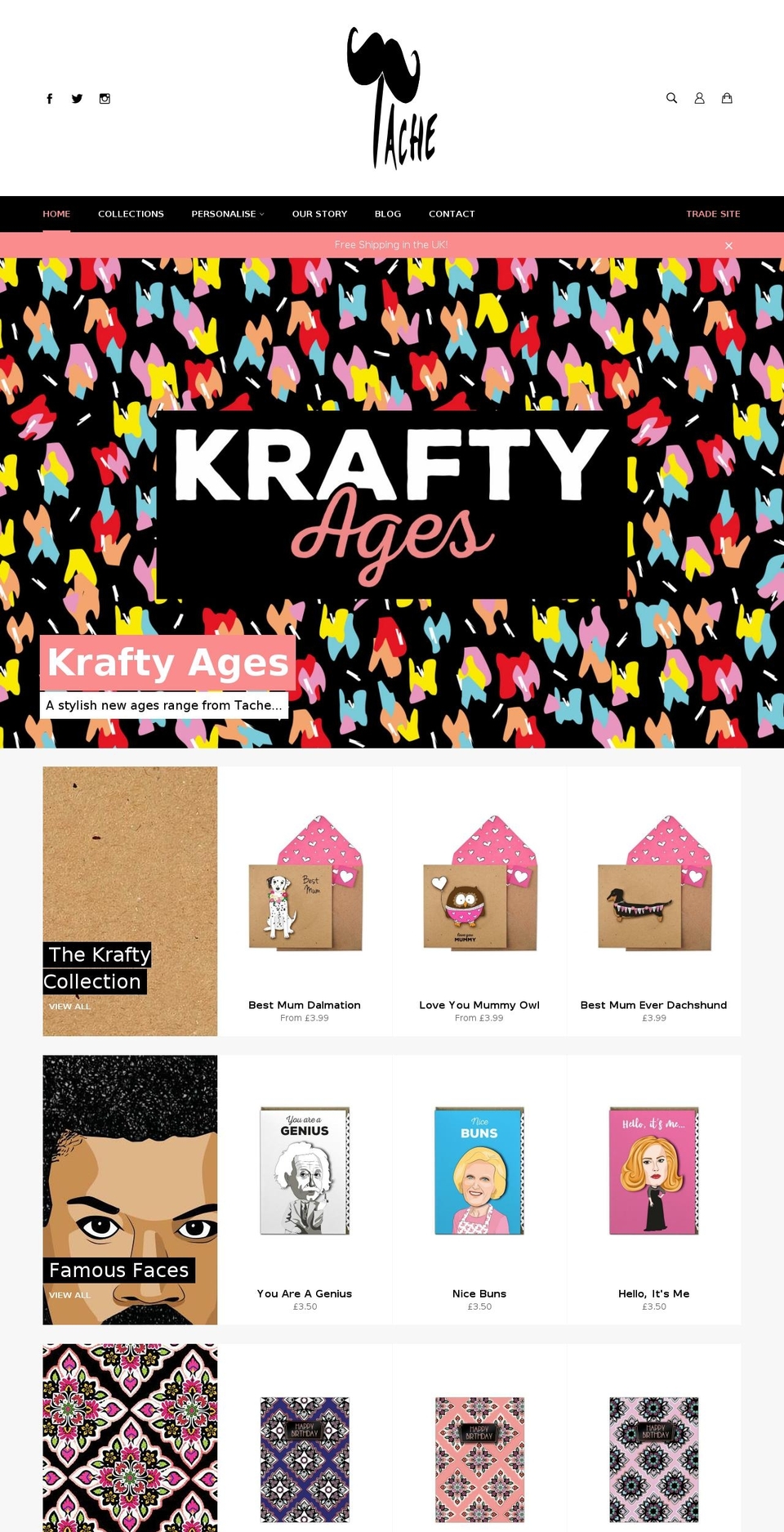 tachecrafts.com shopify website screenshot