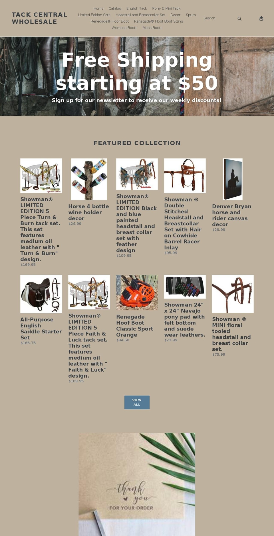 tackcentral.com — Shopify storefront screenshot