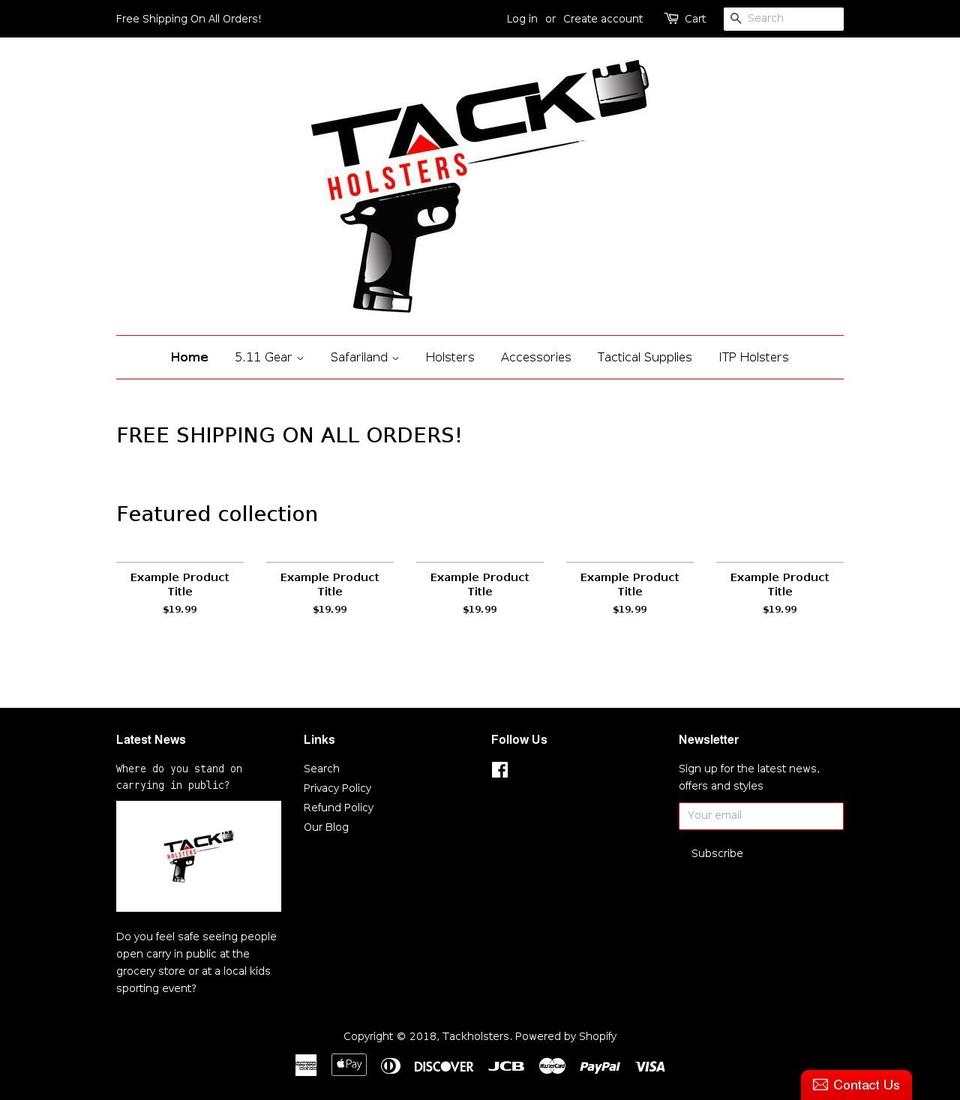 tackholsters.com — Shopify storefront screenshot