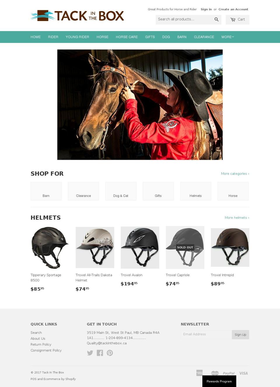 tackinthebox.ca shopify website screenshot