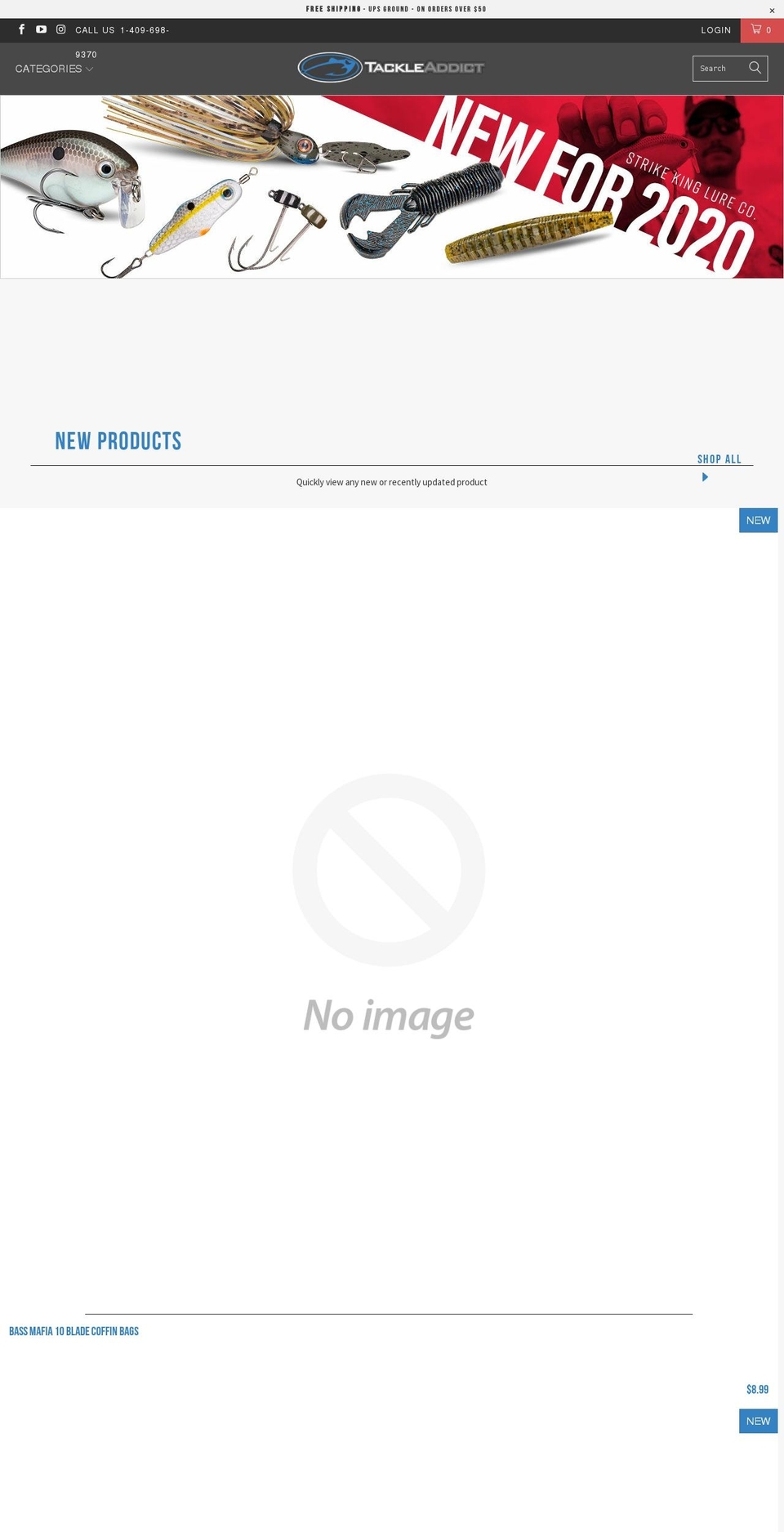 tackle-addict.myshopify.com shopify website screenshot