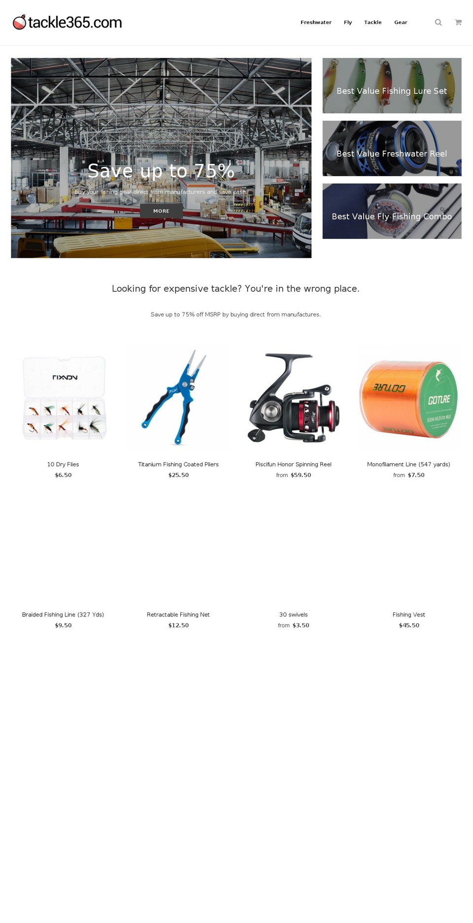 tackle365.com — Shopify storefront screenshot