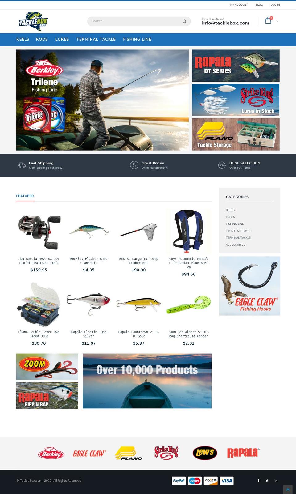 tacklebox.com shopify website screenshot