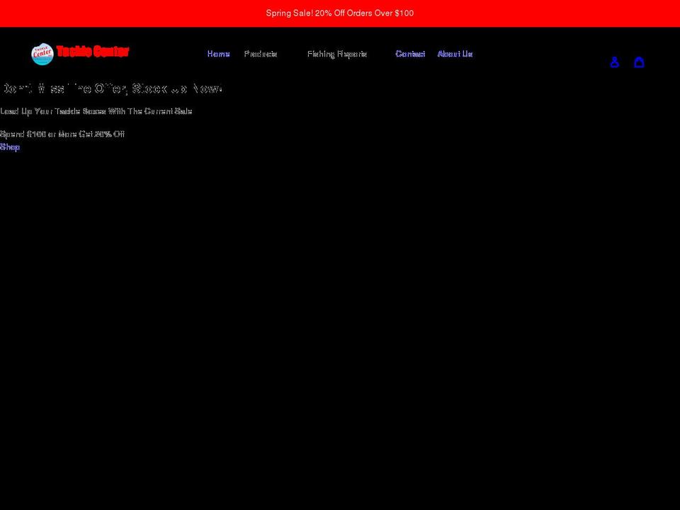 tacklecenter.net shopify website screenshot
