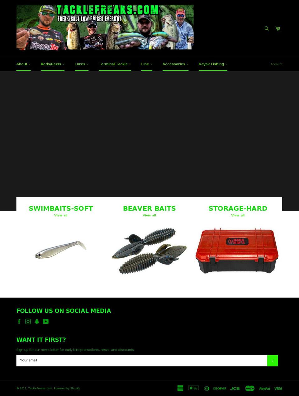 tacklefreaks.com shopify website screenshot