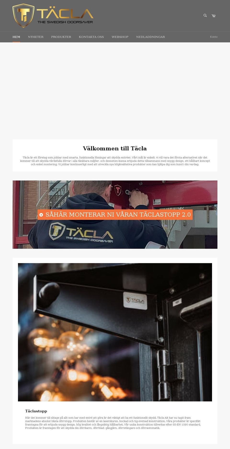 tacla.se shopify website screenshot