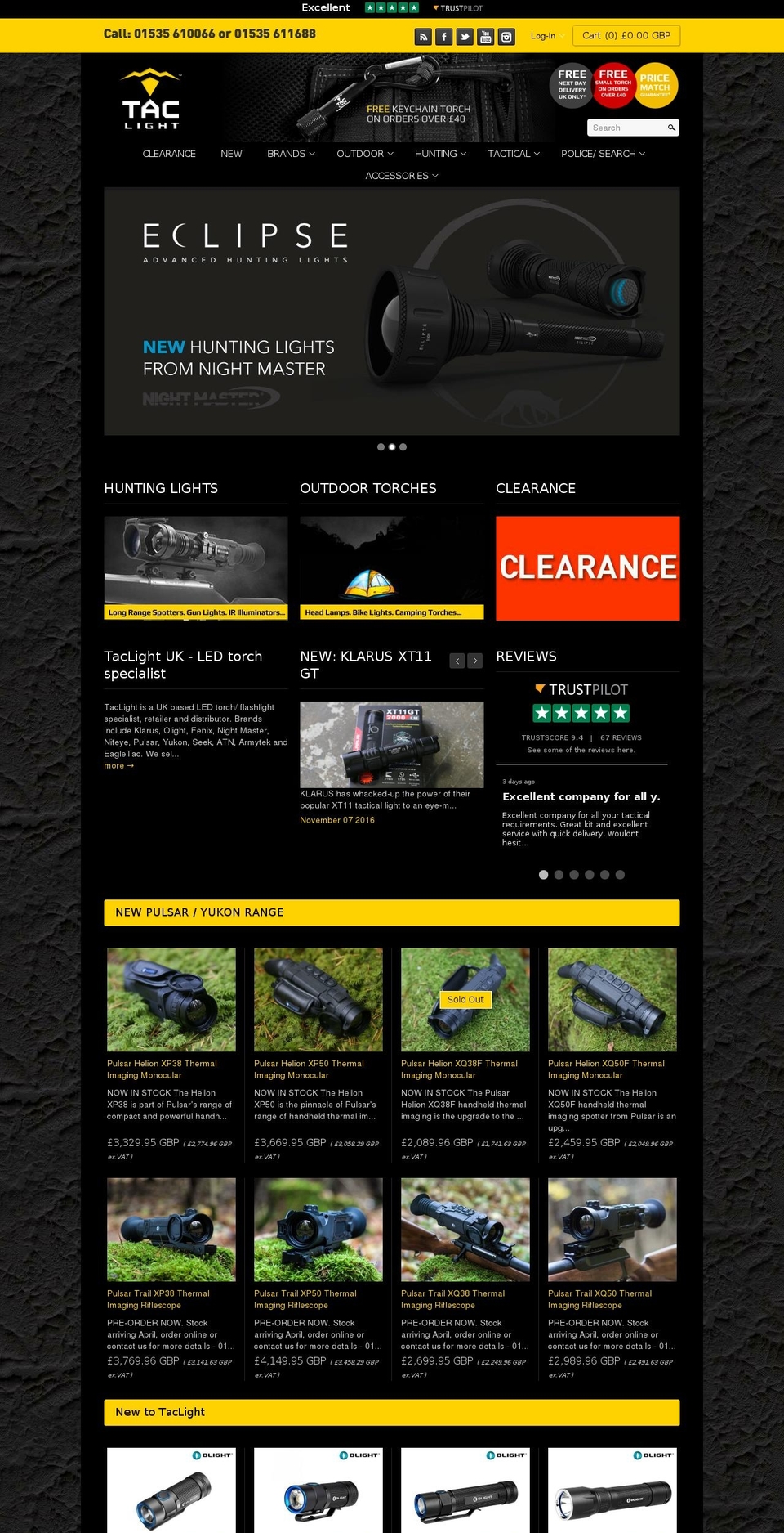 warehouse Shopify theme site example taclight.co.uk