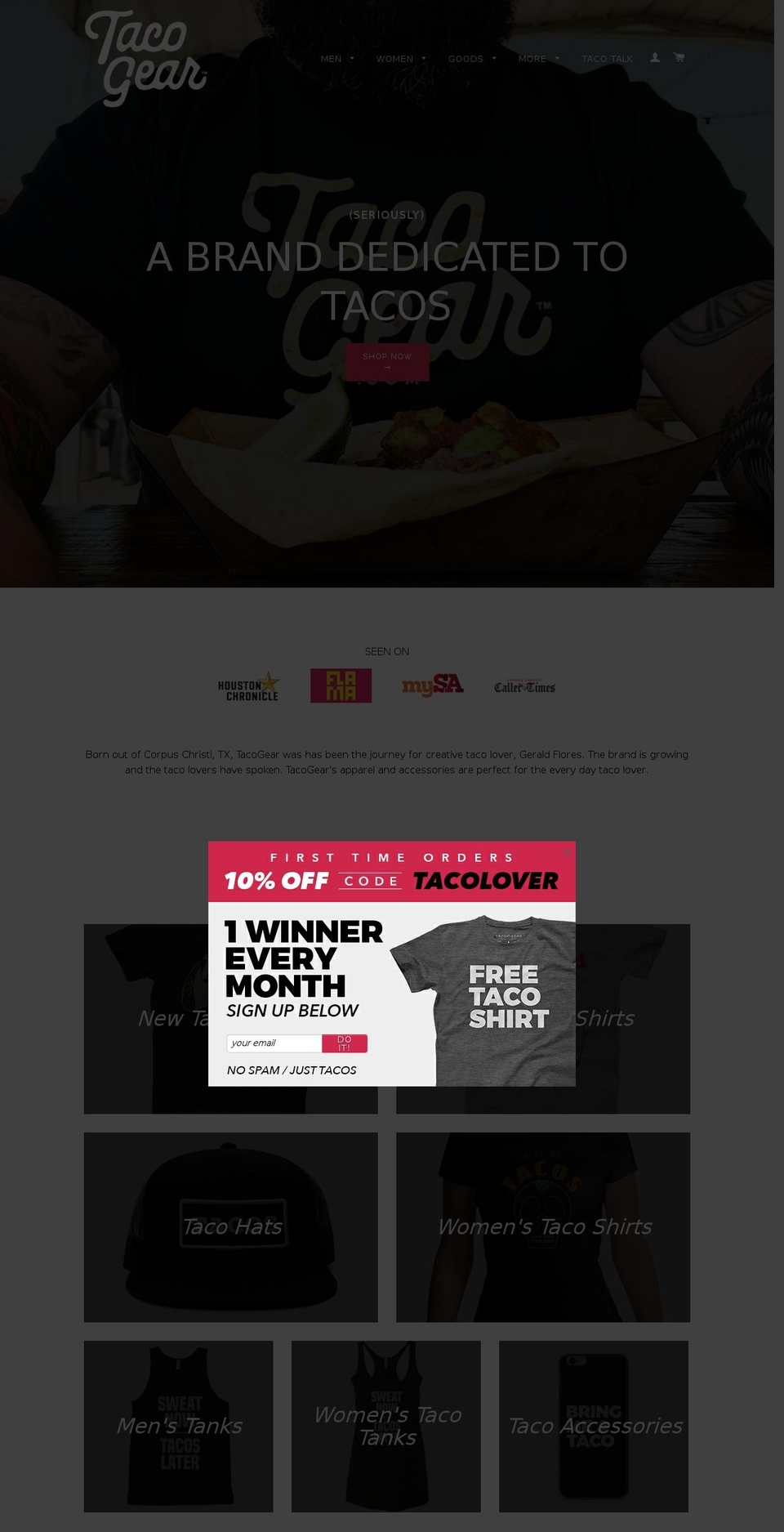 tacocards.com shopify website screenshot