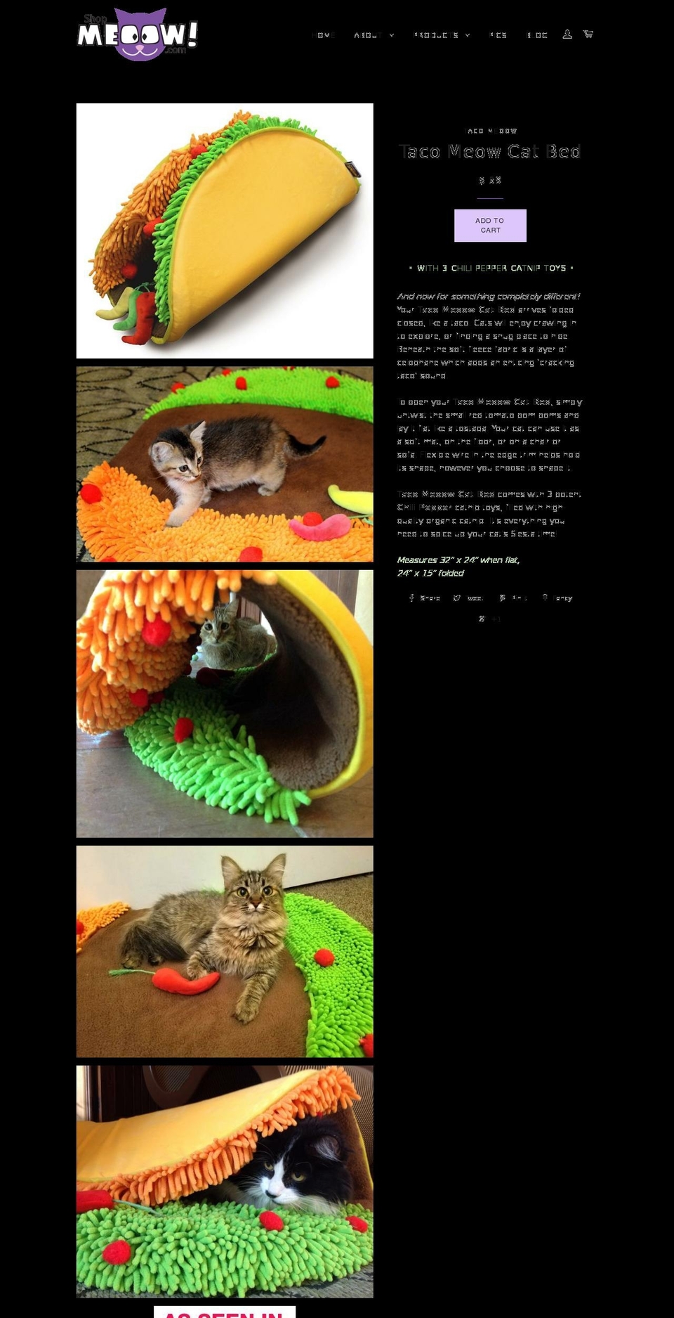 tacomeow.com shopify website screenshot