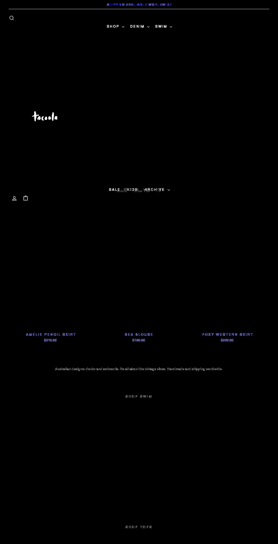 tacoola.com.au shopify website screenshot
