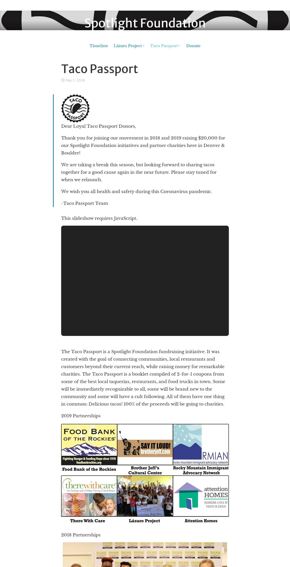 tacopassport.com — Shopify storefront screenshot