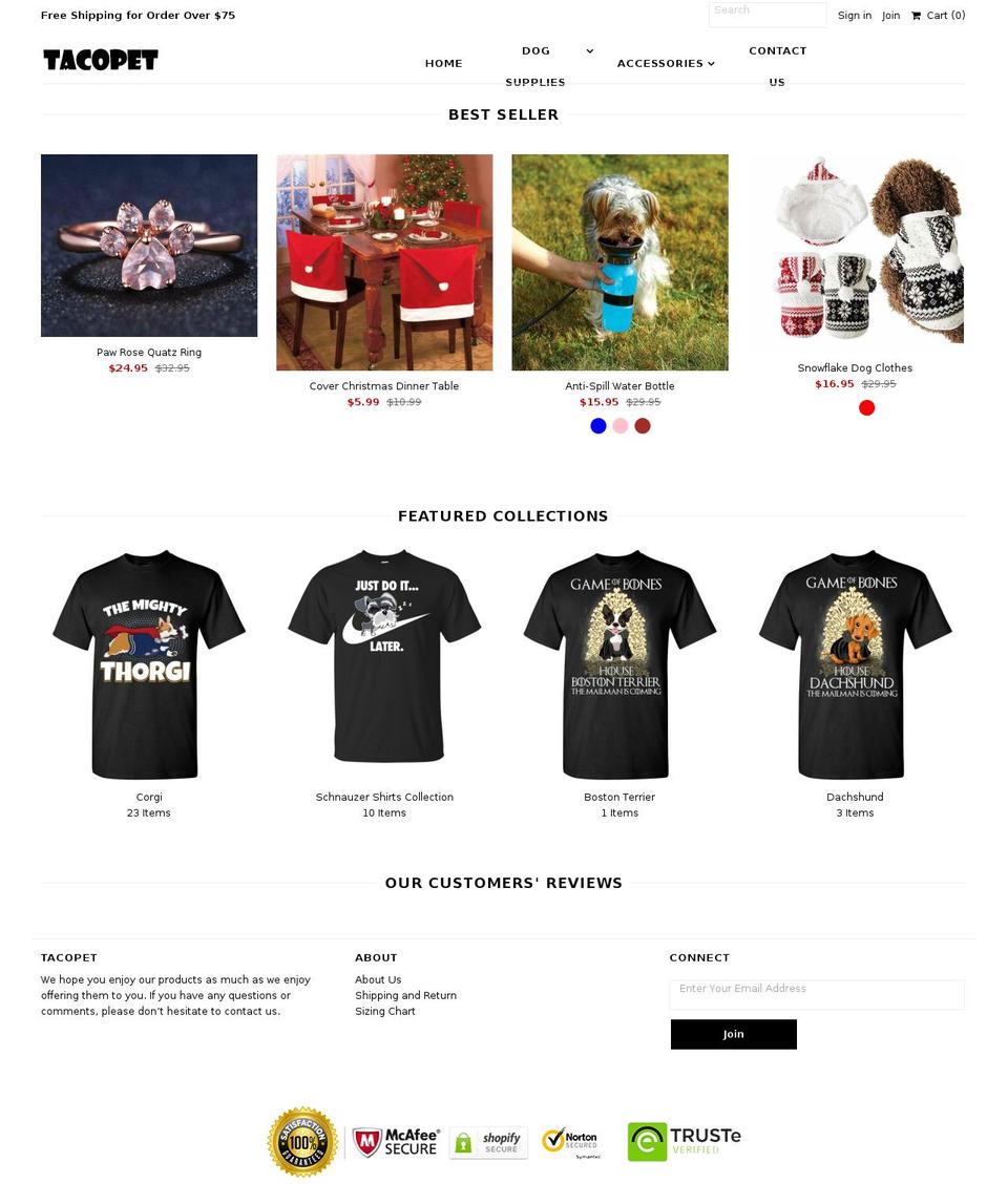 mr-parker Shopify theme site example tacopet.com