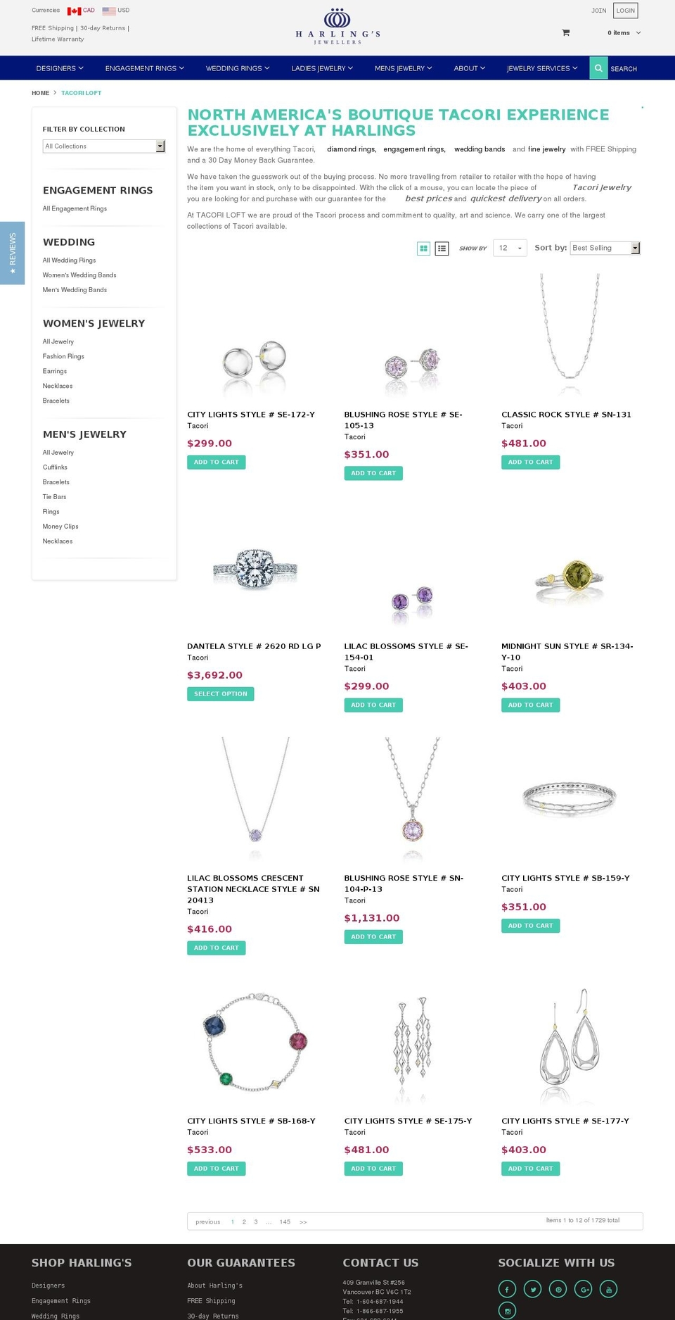 Version 1.5 TL Merger Shopify theme site example tacorijewelrycollection.com