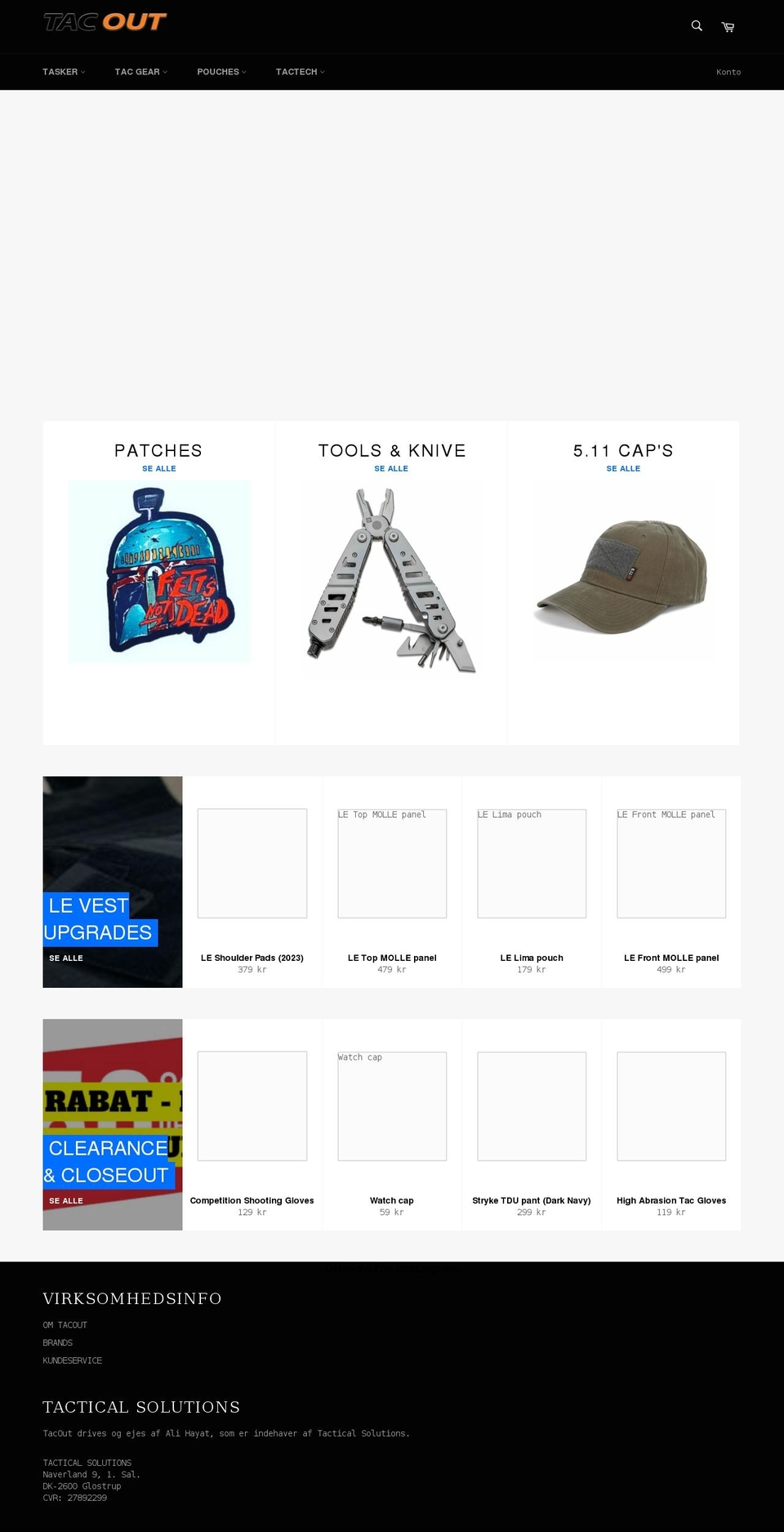 tacout.dk shopify website screenshot