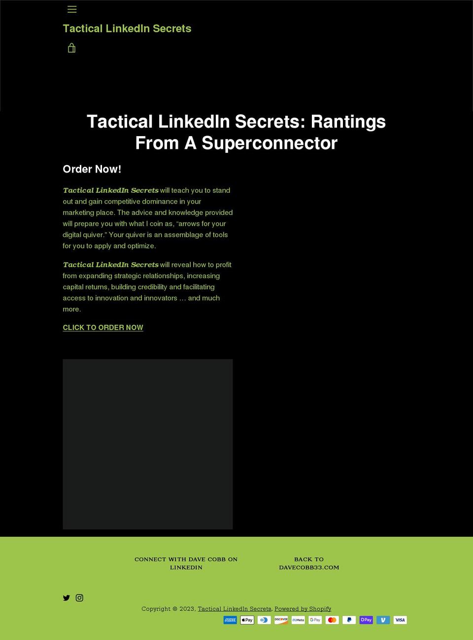 tactical-linkedin-secrets.myshopify.com shopify website screenshot