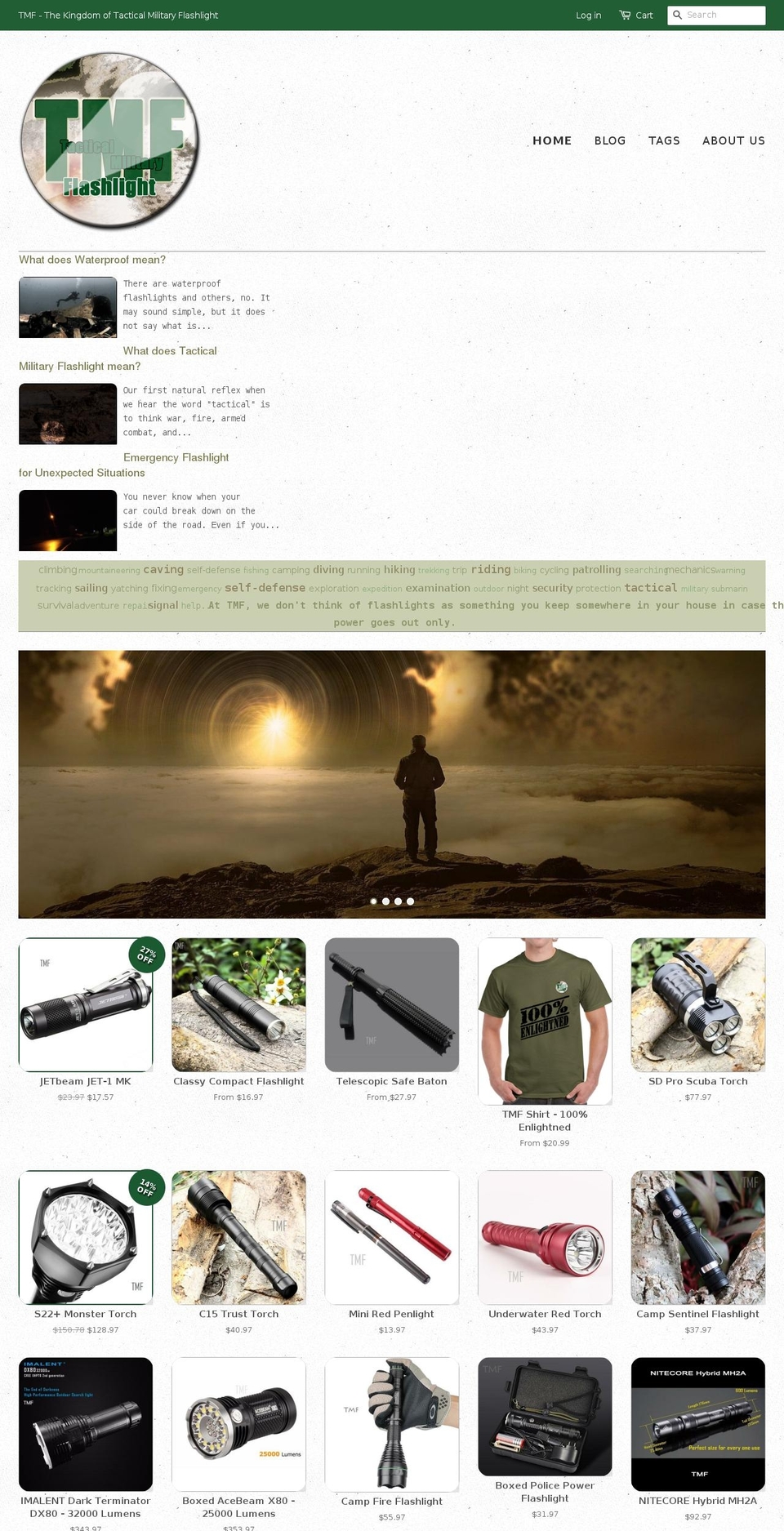 tactical-military-flashlight.com — Shopify storefront screenshot