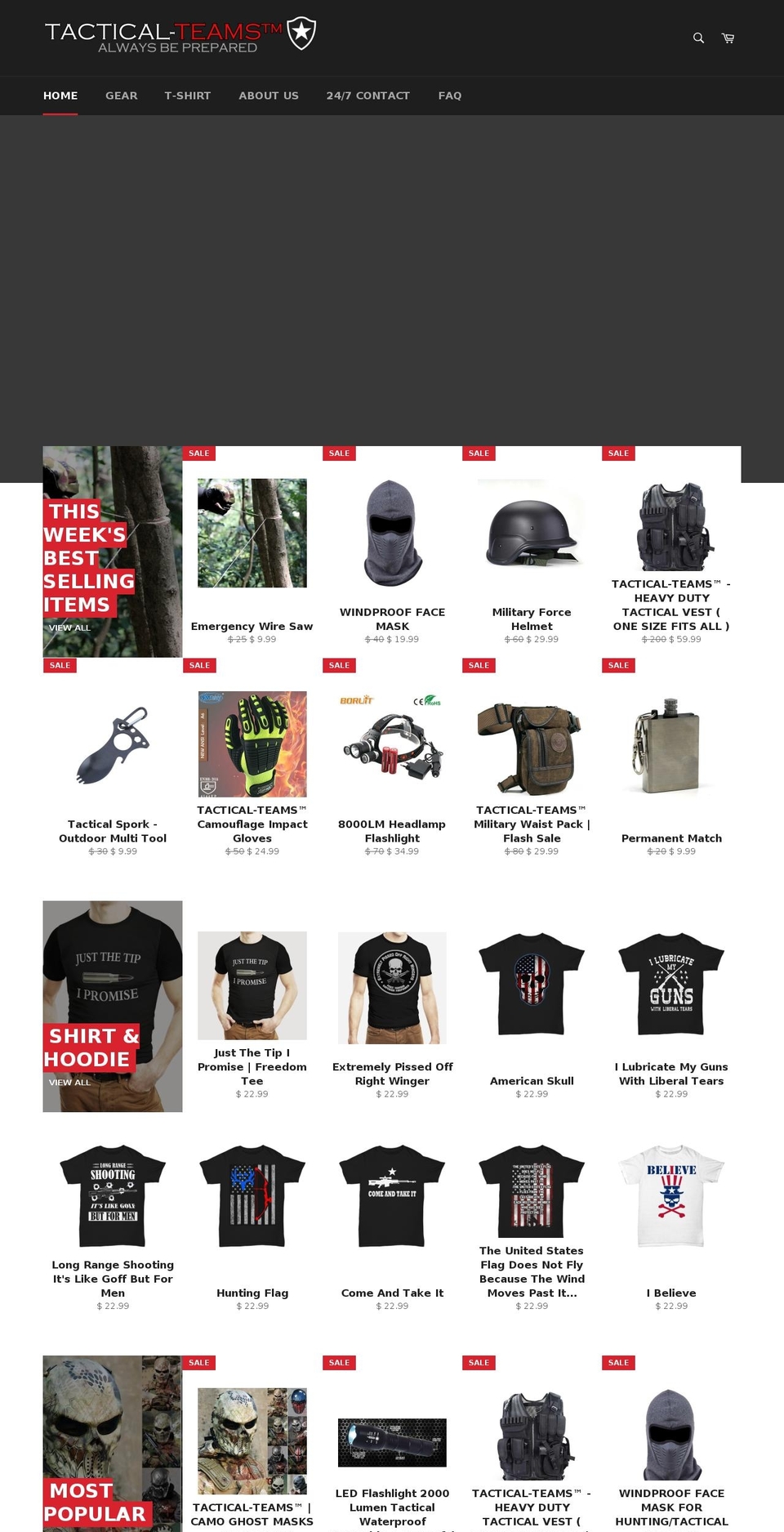 tactical-teams.com — Shopify storefront screenshot