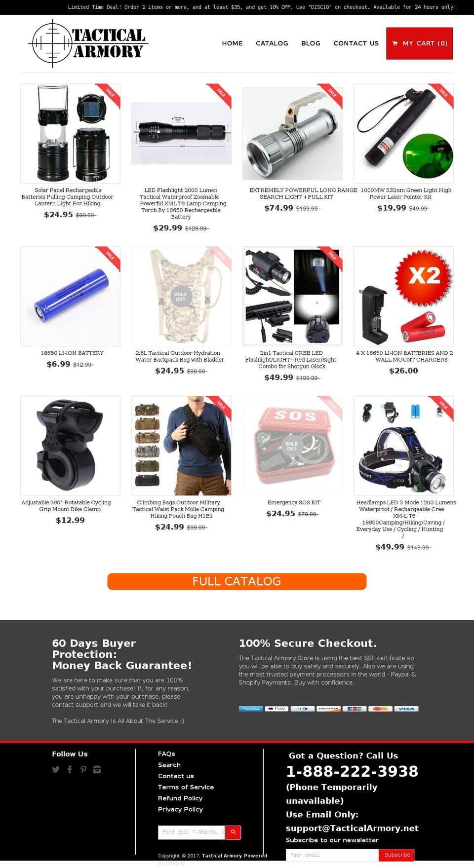 tacticalarmory.net shopify website screenshot