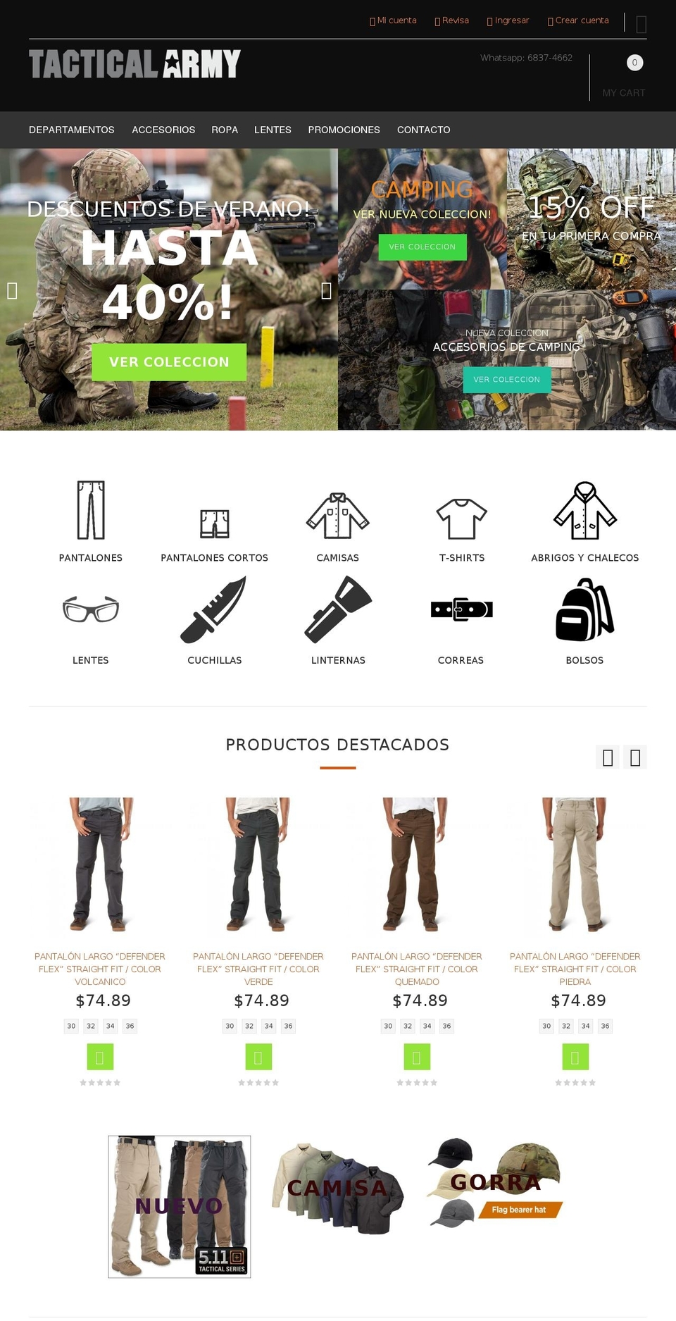 tacticalarmy.net shopify website screenshot