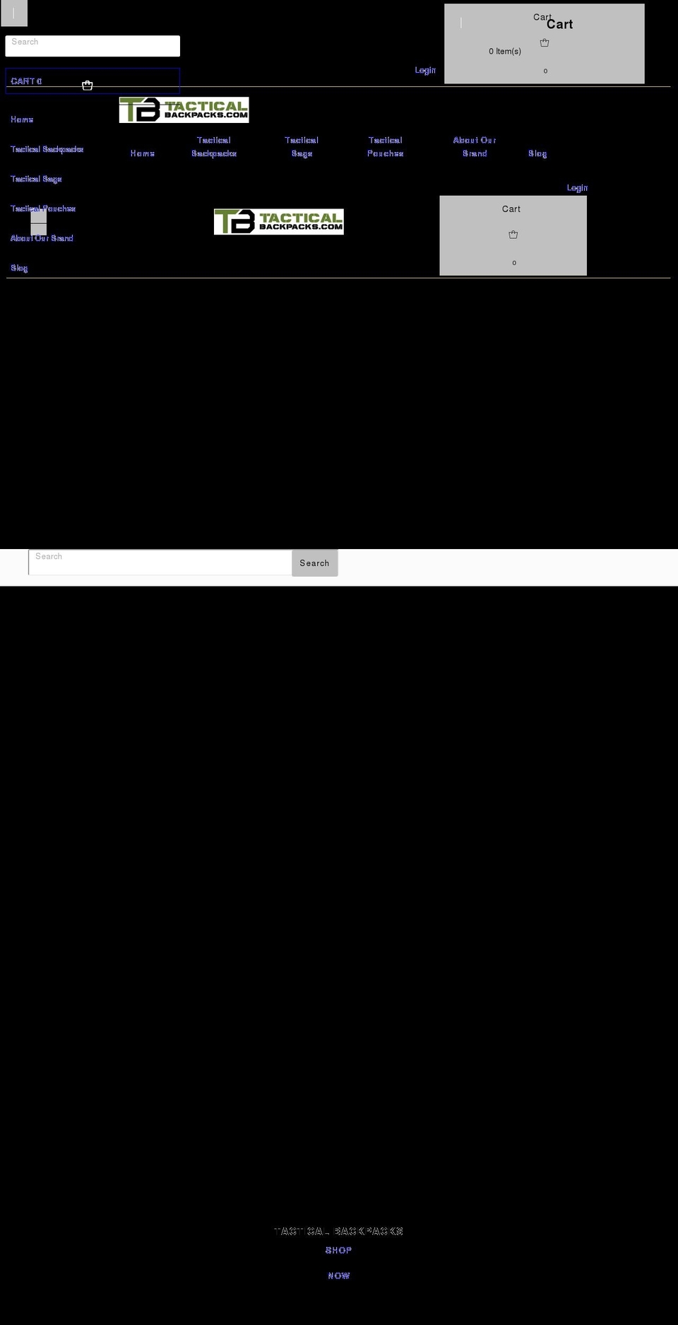 tacticalbackpacks.com shopify website screenshot
