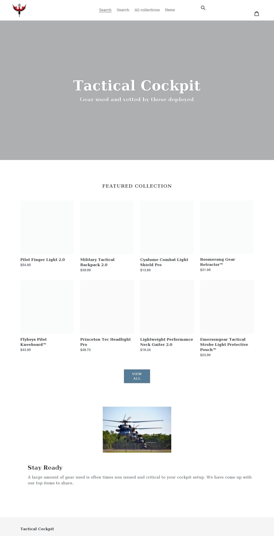tacticalcockpit.com shopify website screenshot