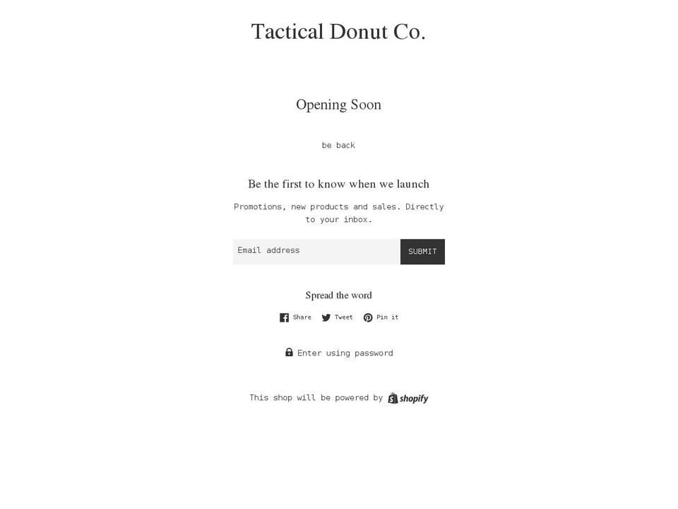 tacticaldonutcompany.com shopify website screenshot