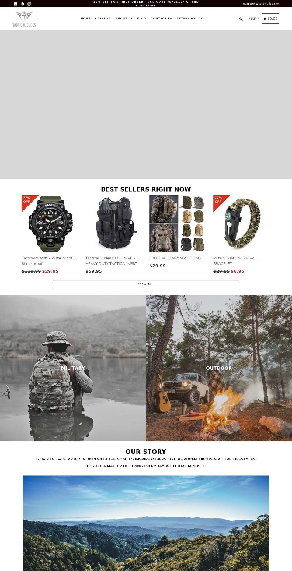 tacticaldudes.com shopify website screenshot