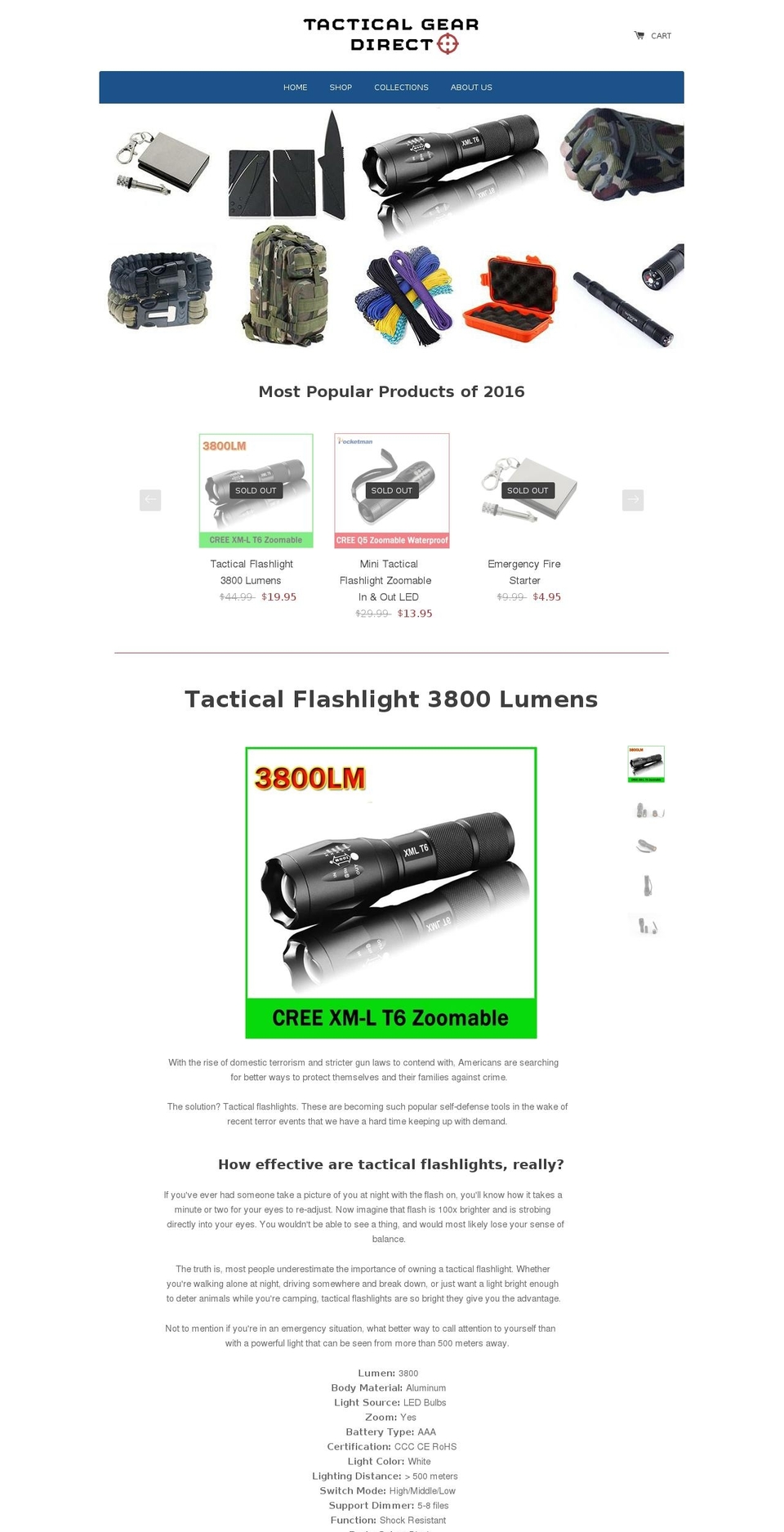 tacticalgeardirect.com — Shopify storefront screenshot