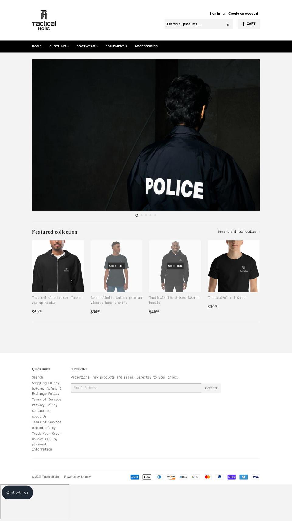 tacticalholic.com shopify website screenshot