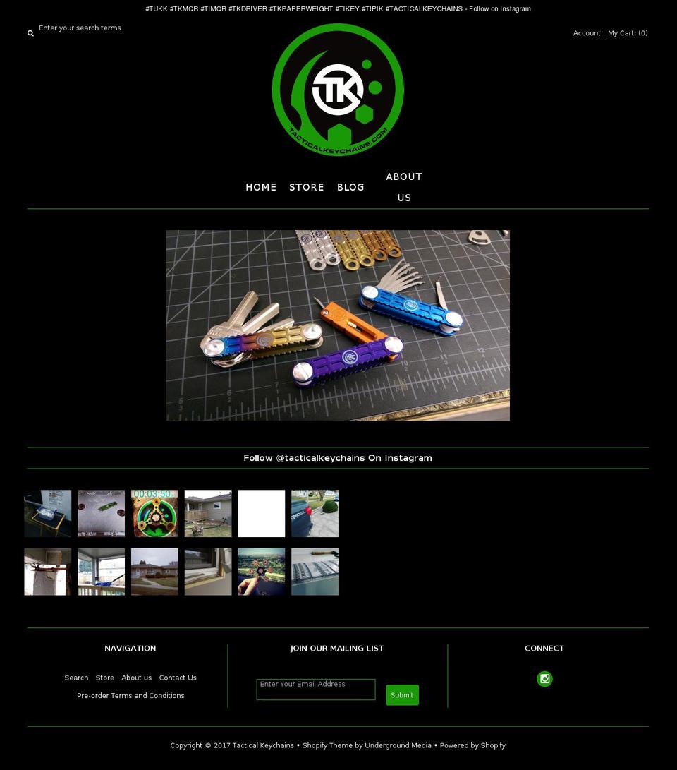 tacticalkeychains.com shopify website screenshot