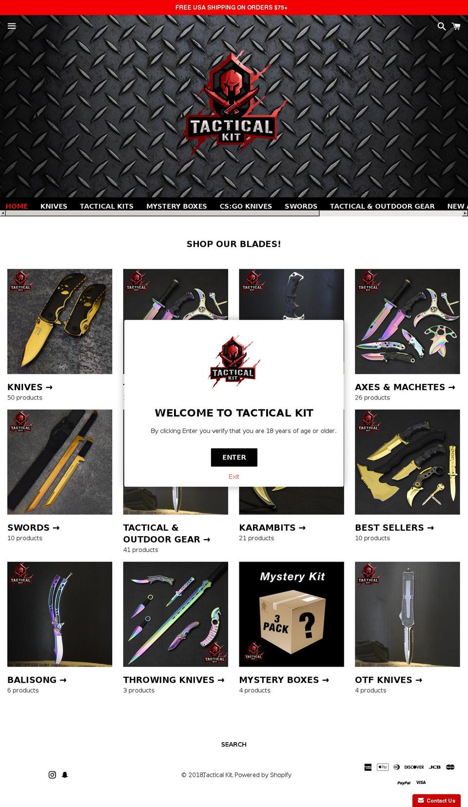 tacticalkit.com — Shopify storefront screenshot