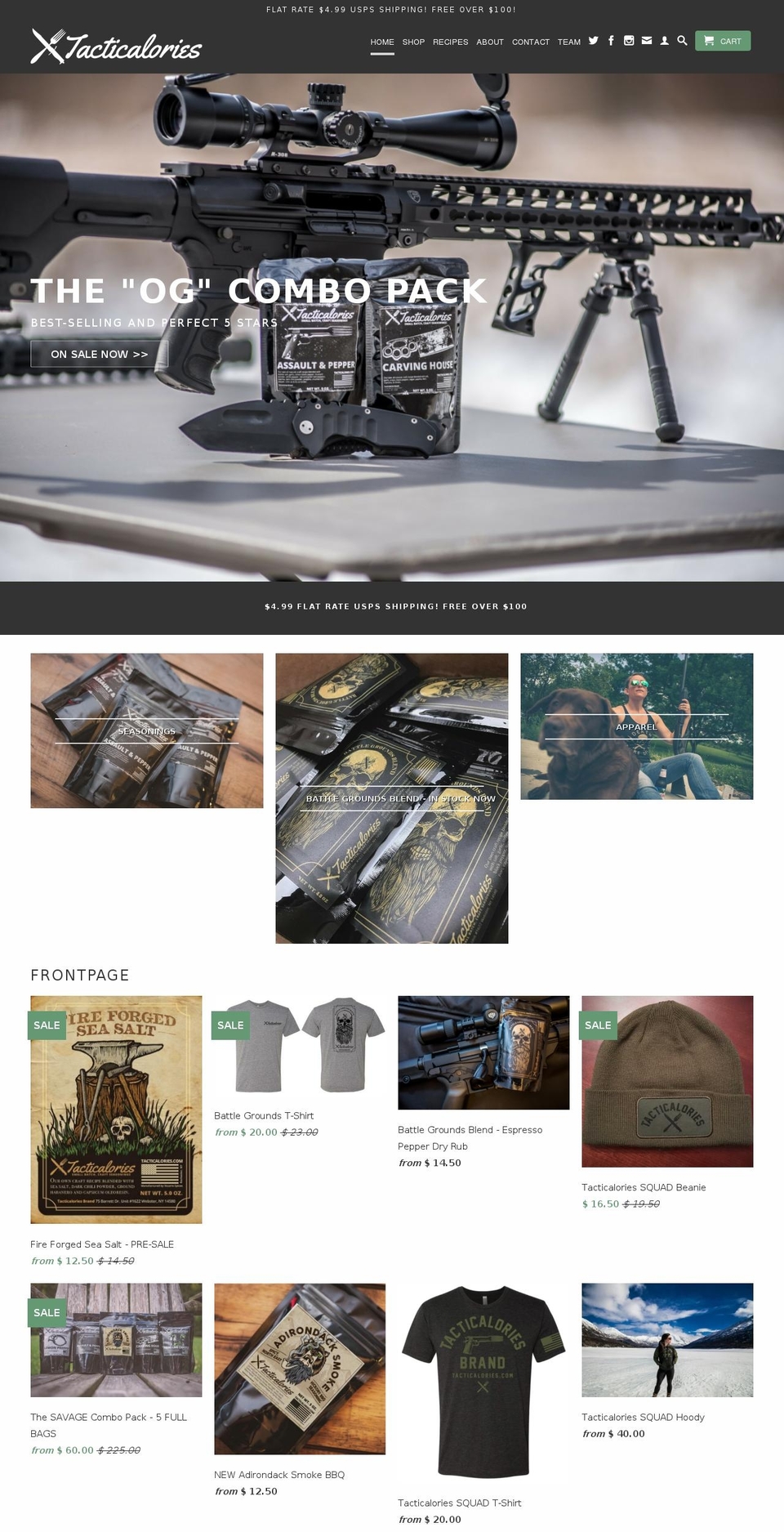 tacticalories.com shopify website screenshot