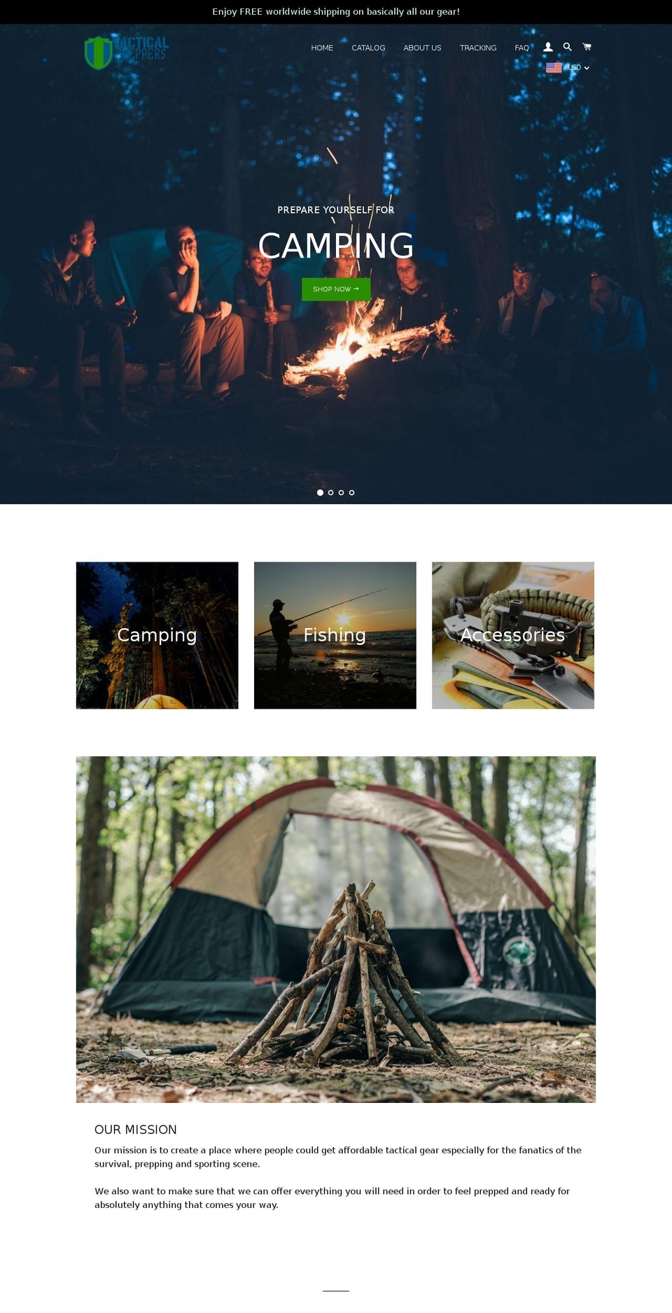 tacticalpreppers.com — Shopify storefront screenshot