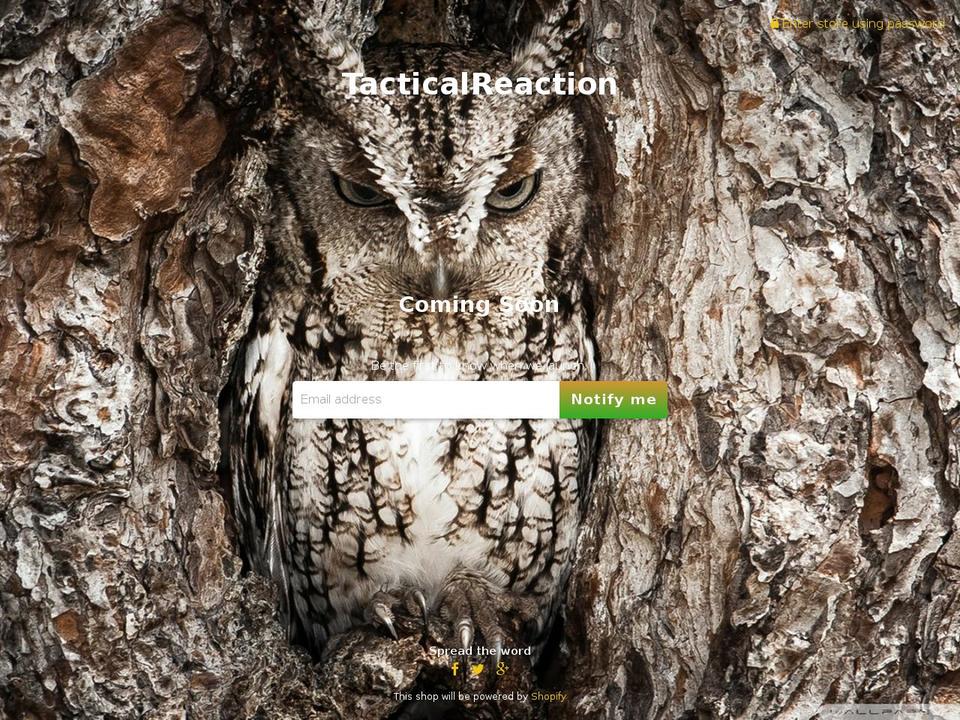 tacticalreaction.com — Shopify storefront screenshot