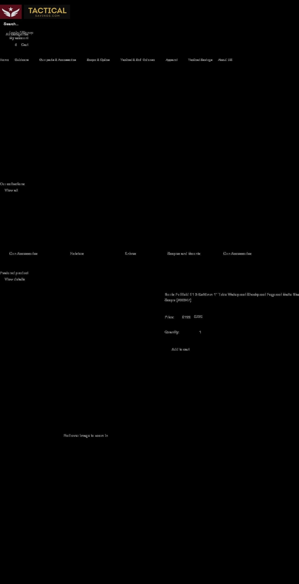 tacticalsavings.com shopify website screenshot