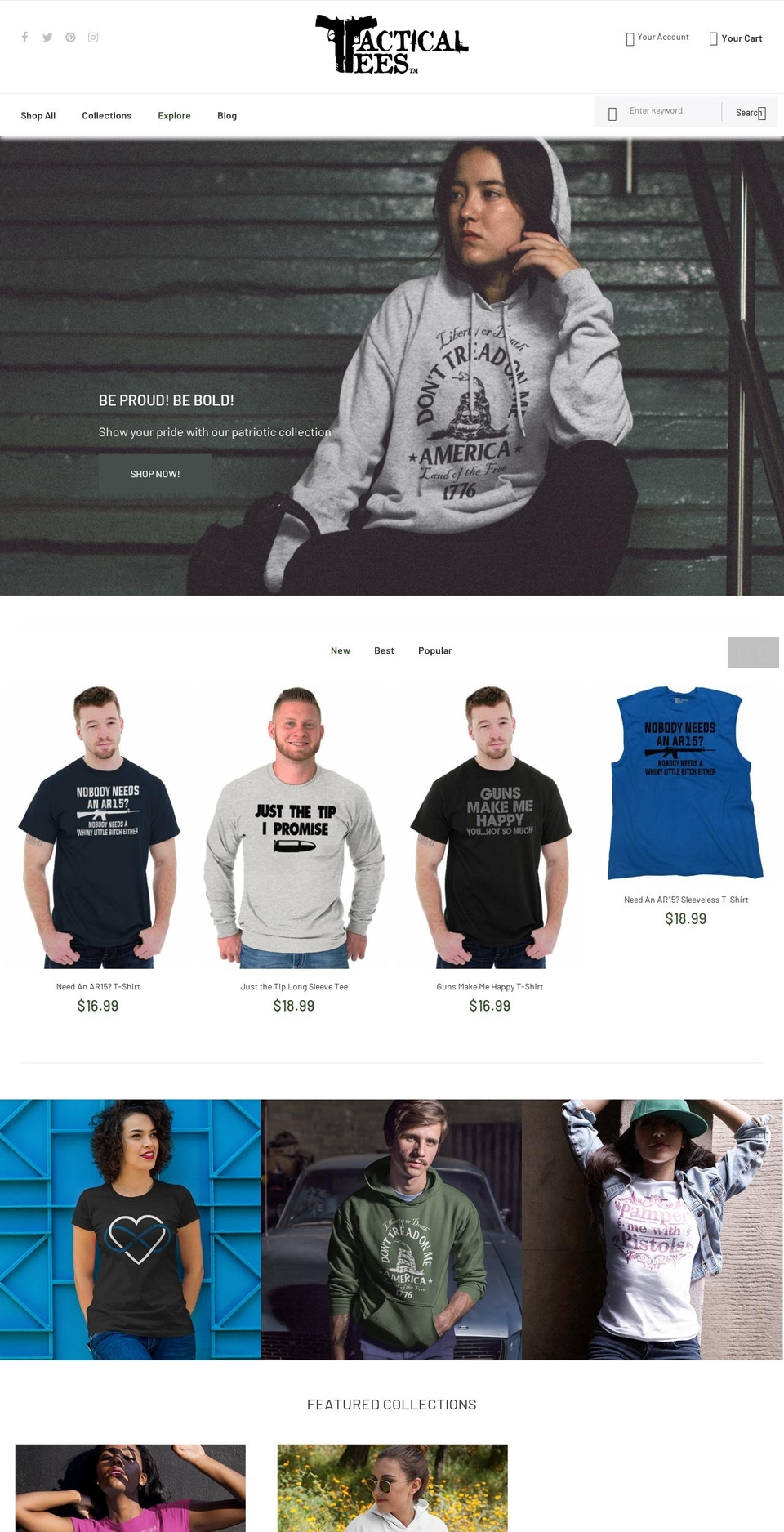 tacticaltees.com shopify website screenshot
