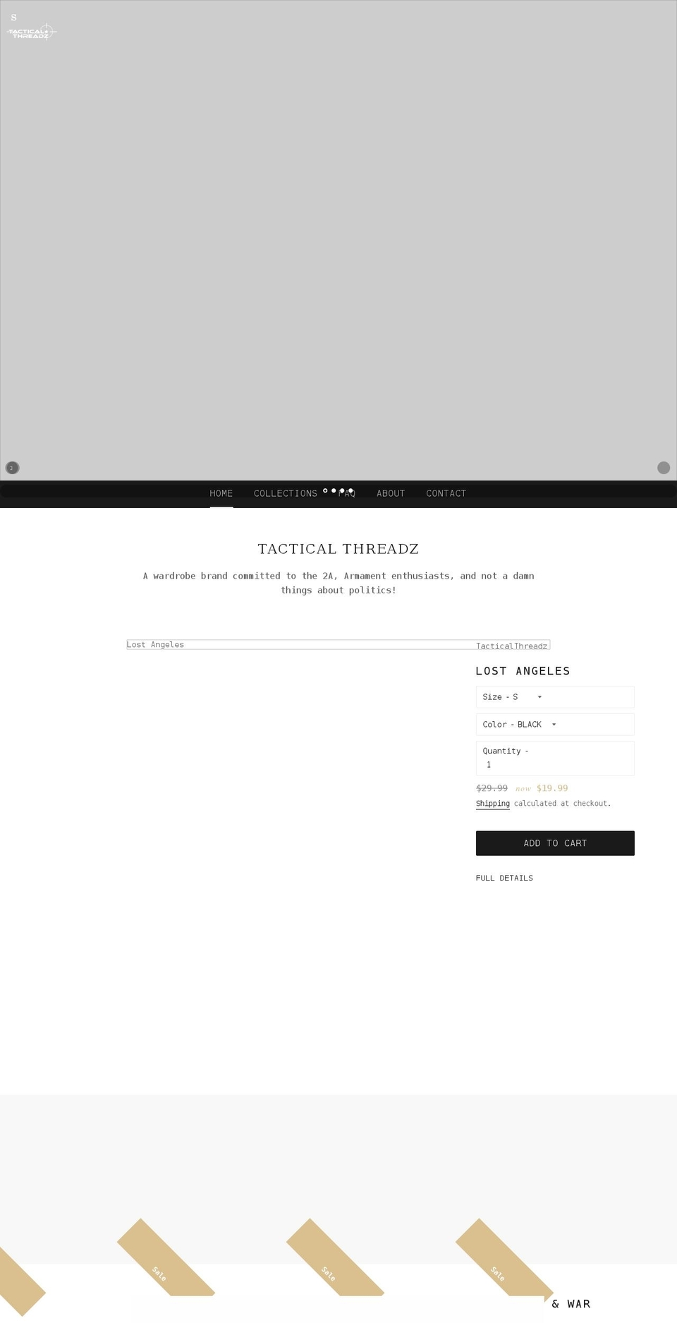 tacticalthreadz.com shopify website screenshot