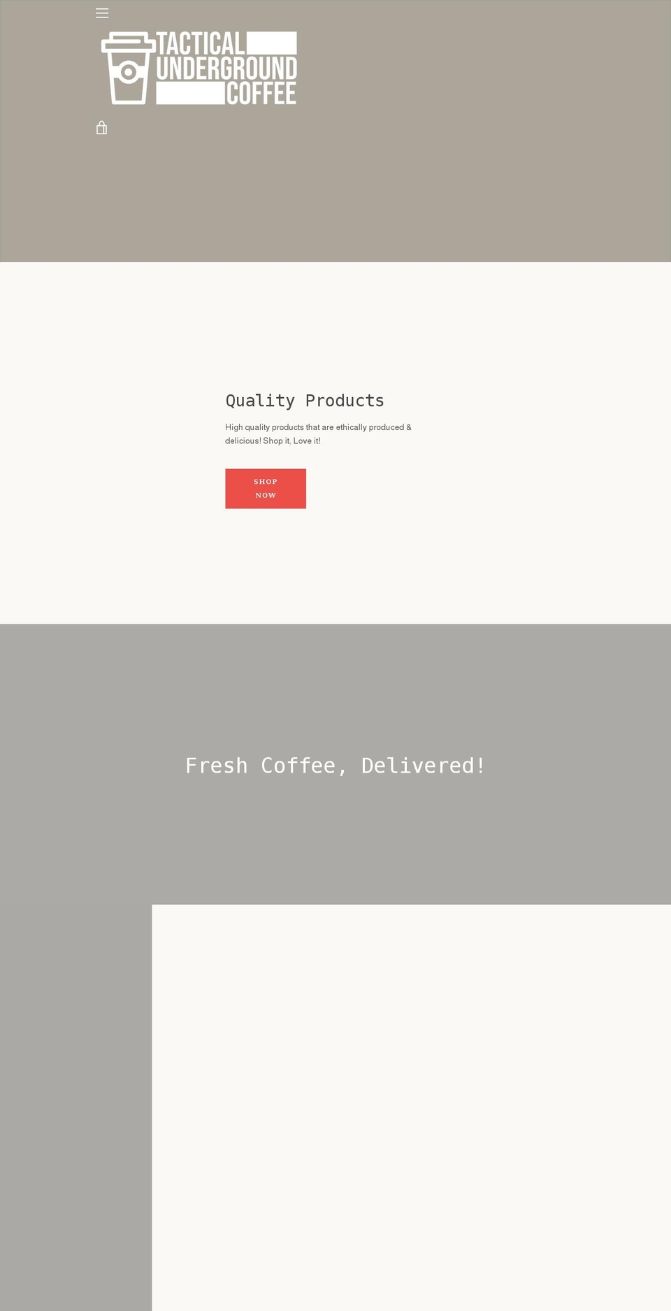 DropShipForSale Shopify theme site example tacticalundergroundcoffee.com