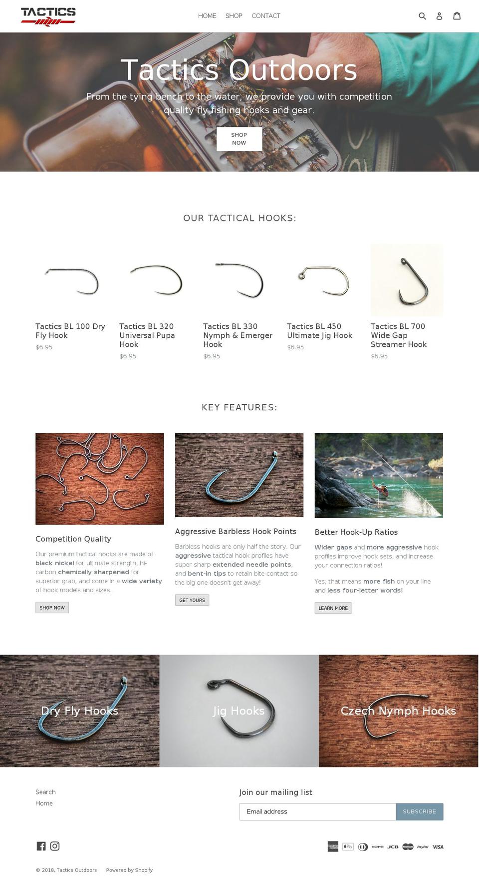 tacticsoutdoors.com — Shopify storefront screenshot