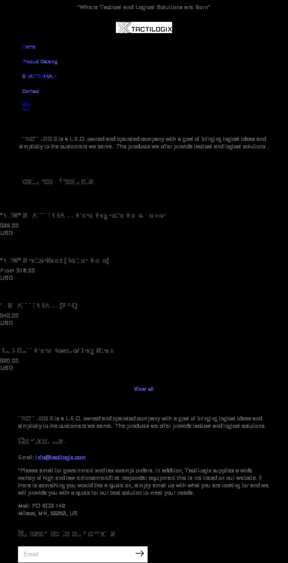 tactilogix.com shopify website screenshot