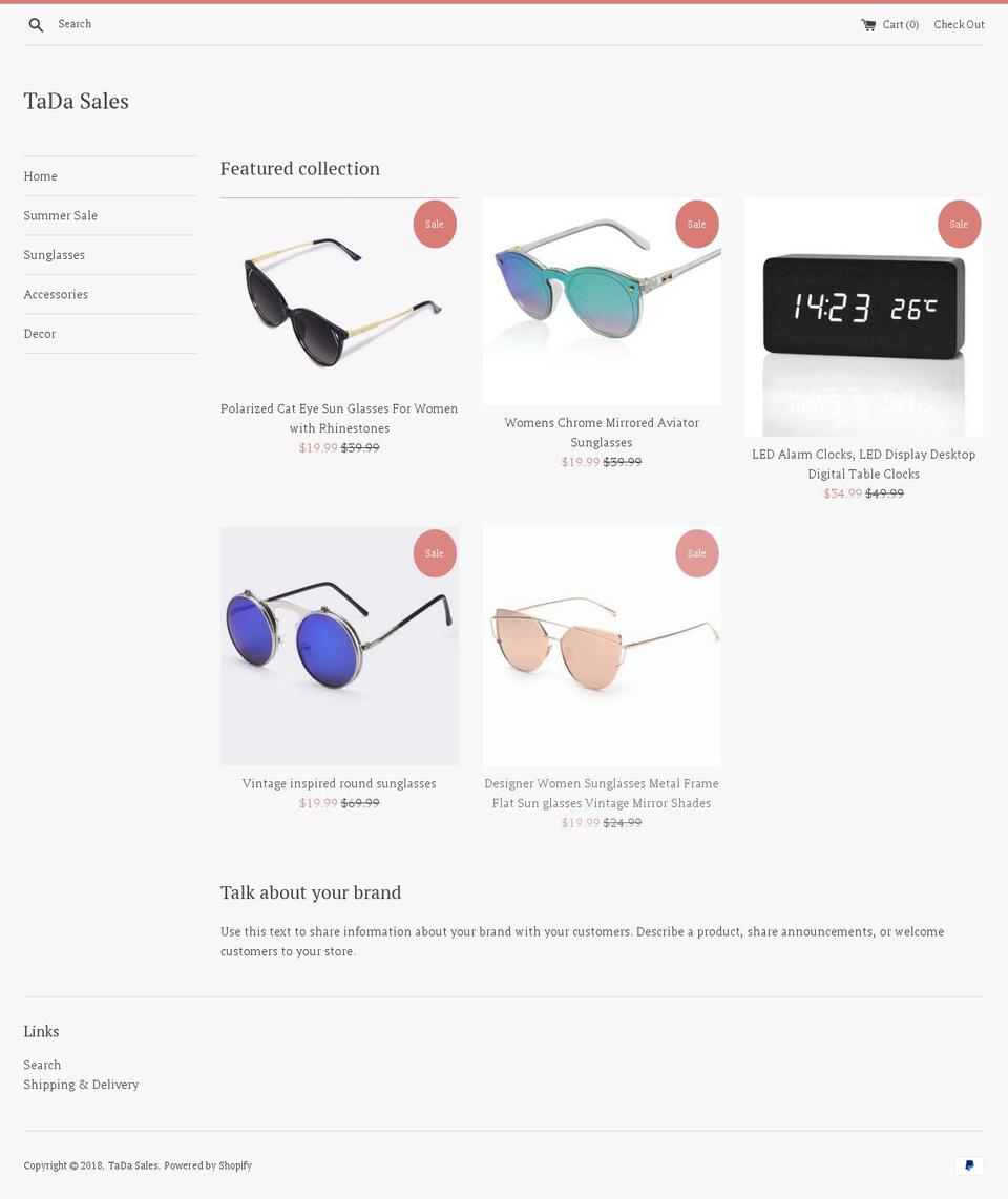 tadasales.com — Shopify storefront screenshot