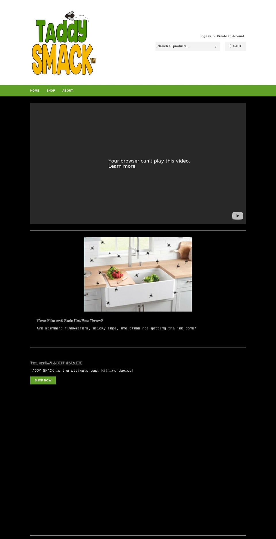 taddysmack.com shopify website screenshot