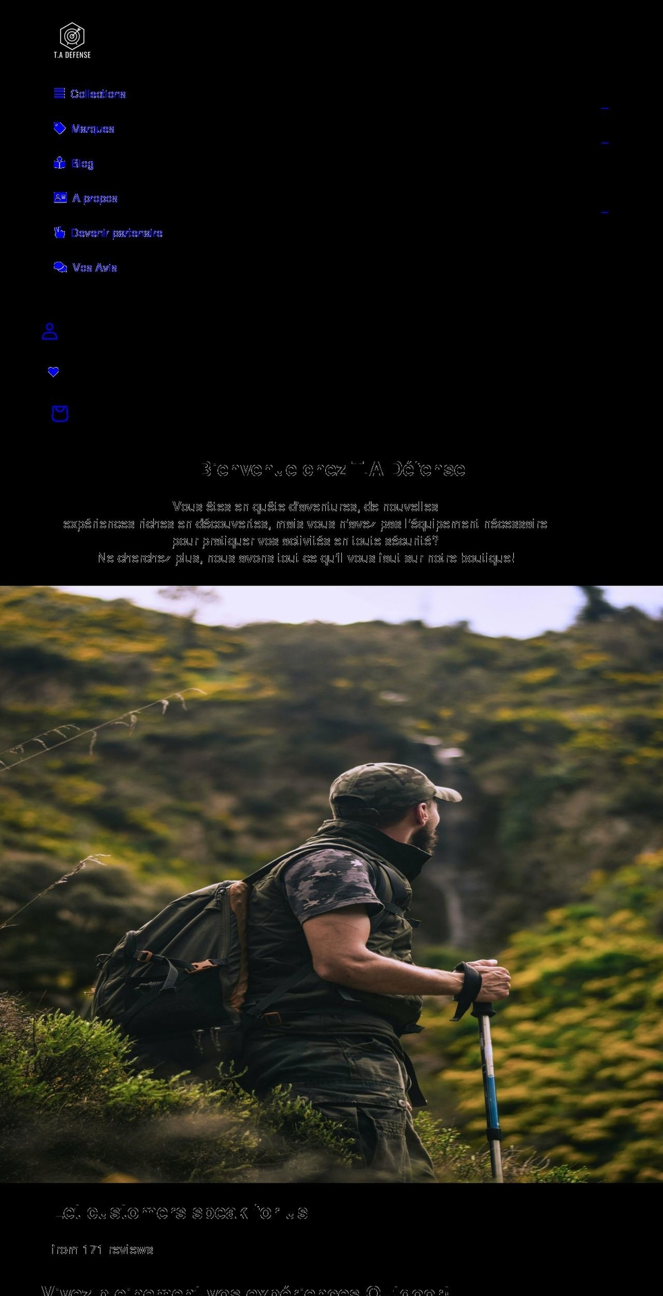 tadefense.com shopify website screenshot