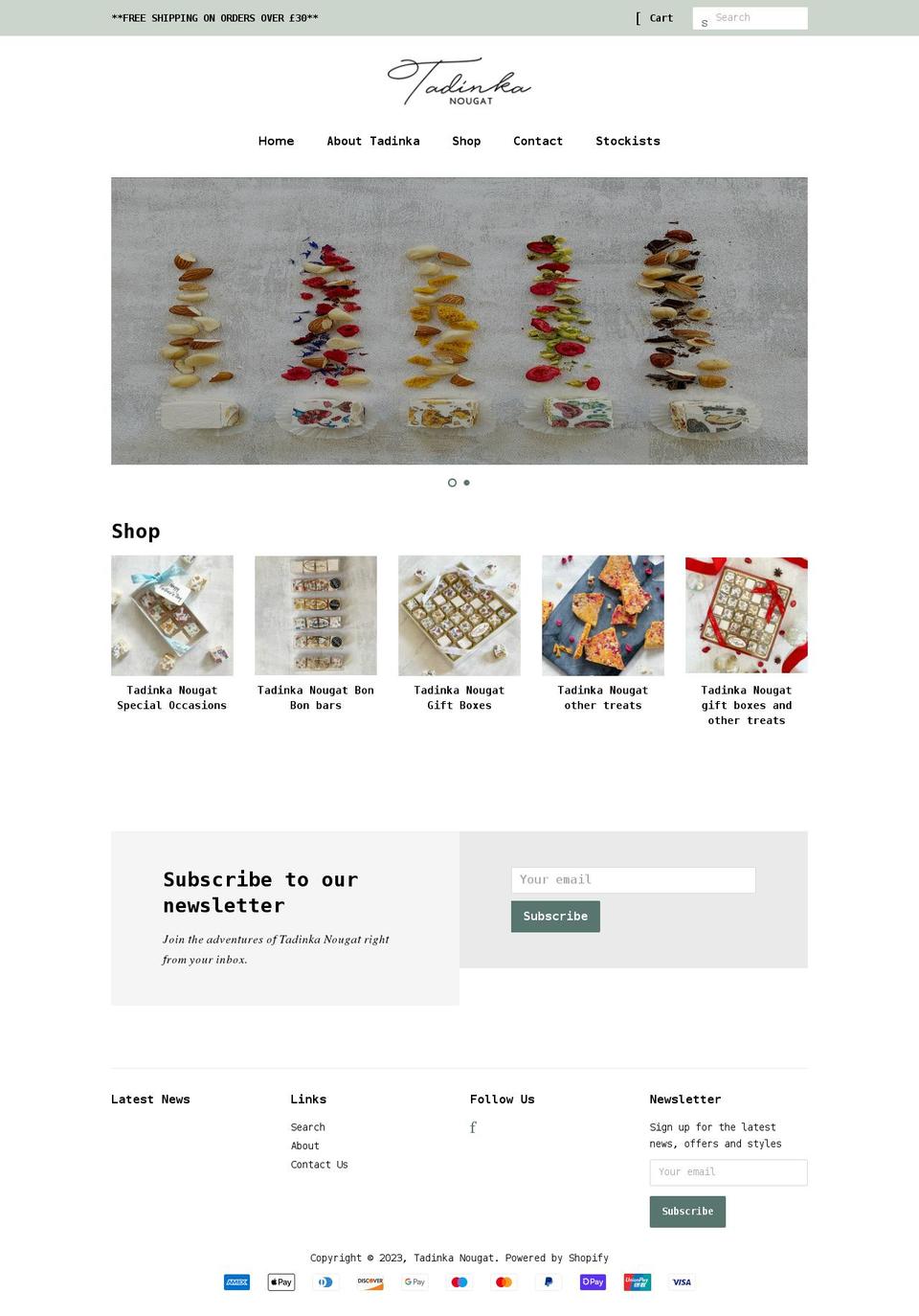 tadinkanougat.com shopify website screenshot