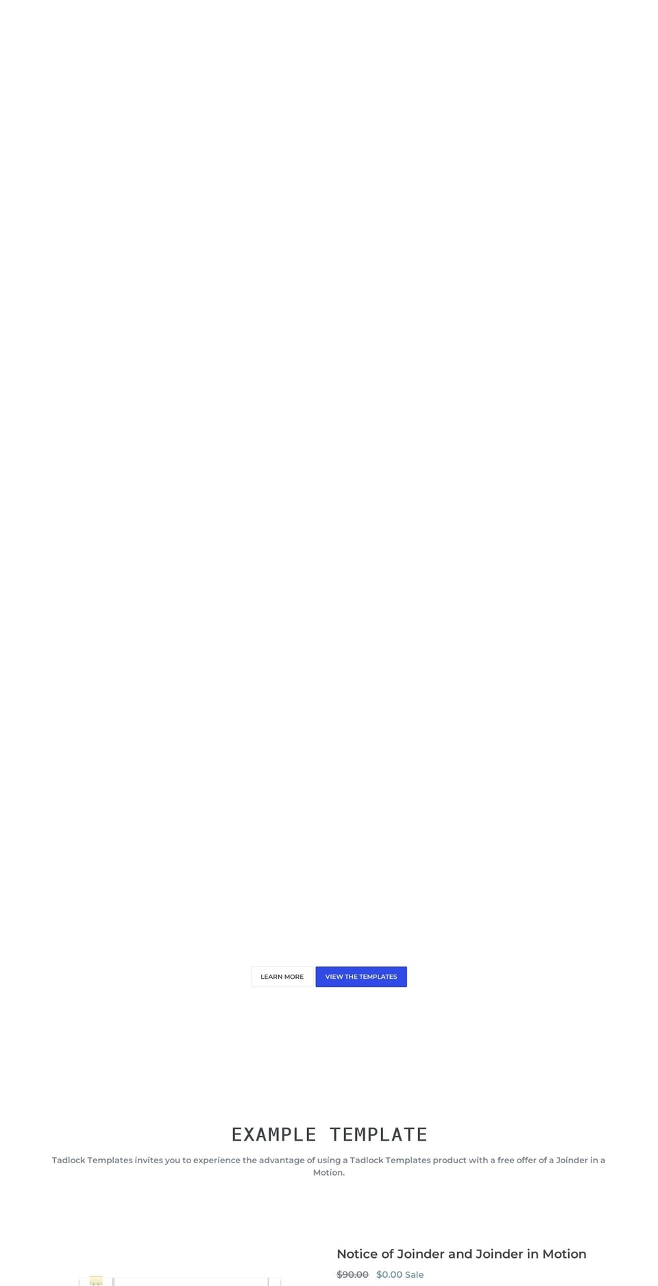 tadlocktemplates.com shopify website screenshot