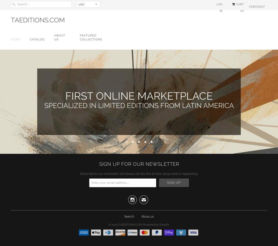 taeditions.com shopify website screenshot