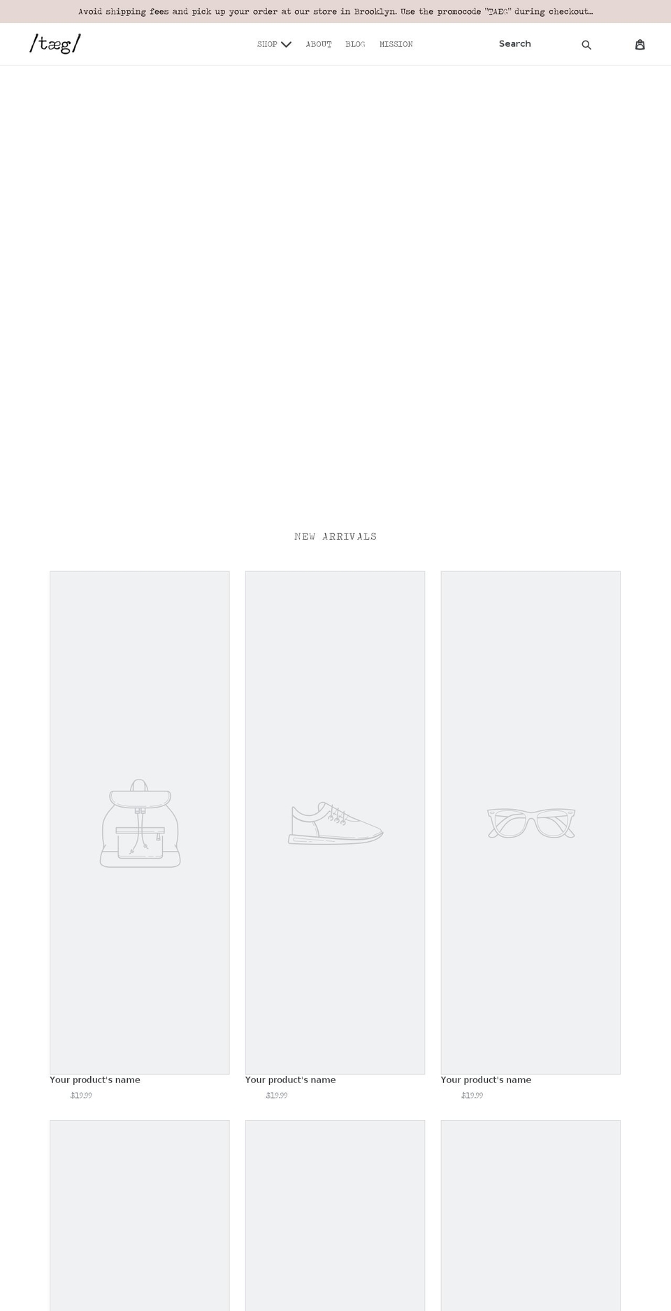 taegclothing.com — Shopify storefront screenshot