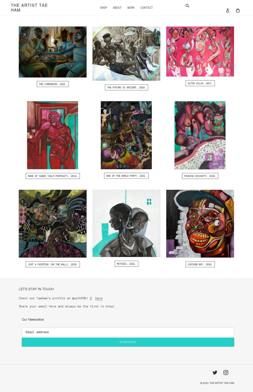 taeham.com shopify website screenshot