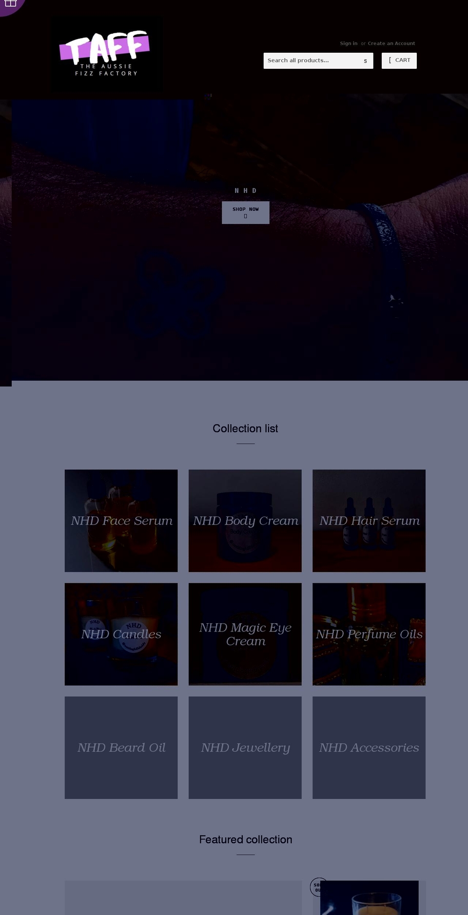 taff.com.au shopify website screenshot